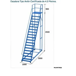 ESCALERA TIPO AVION CERTIFICADA 4,5 MT.