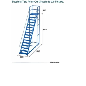 ESCALERA TIPO AVION CERTIFICADA 3,5 MT.